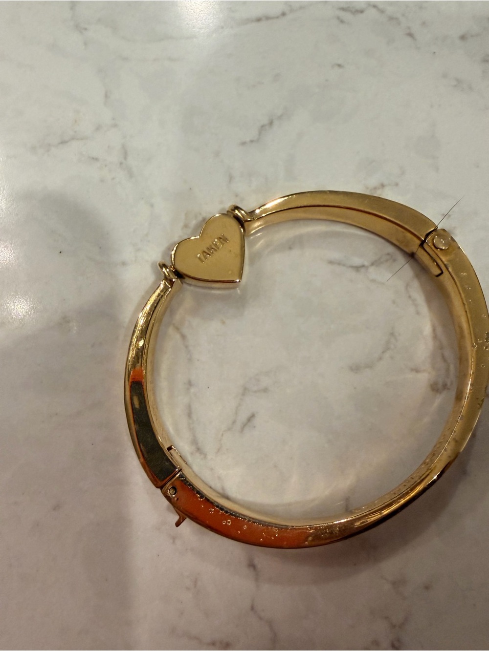 Kate spade Gold Heart Hinge Bangle Bracelet - Women Jewelry